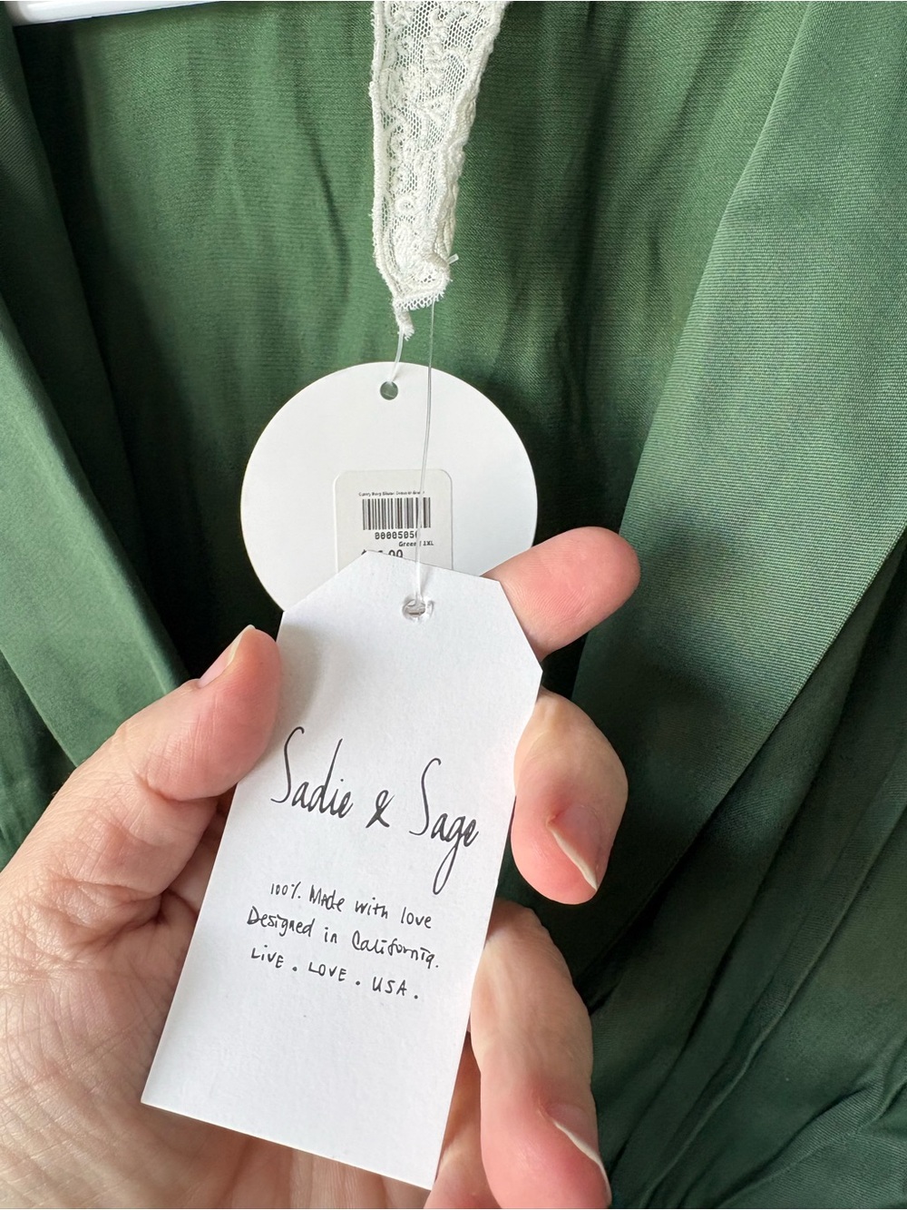 Sadie & Sage Olive Green V-Neck Mini Dress - Picture 3 of 7